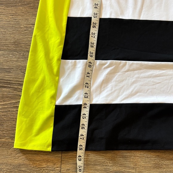Susana Monaca Tube Flair Maxi Dress Striped Black, White & Neon Yellow NWT Sze M - Picture 7 of 13